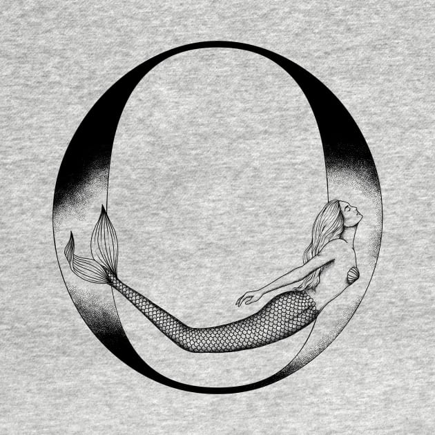 Mermaid Monogram O by Elizabeth Weglein Art